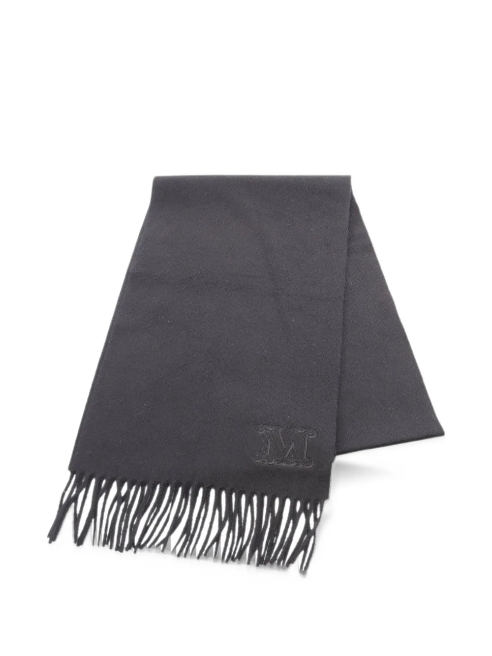Max Mara 2020s monogram-embroidered scarf - Nero