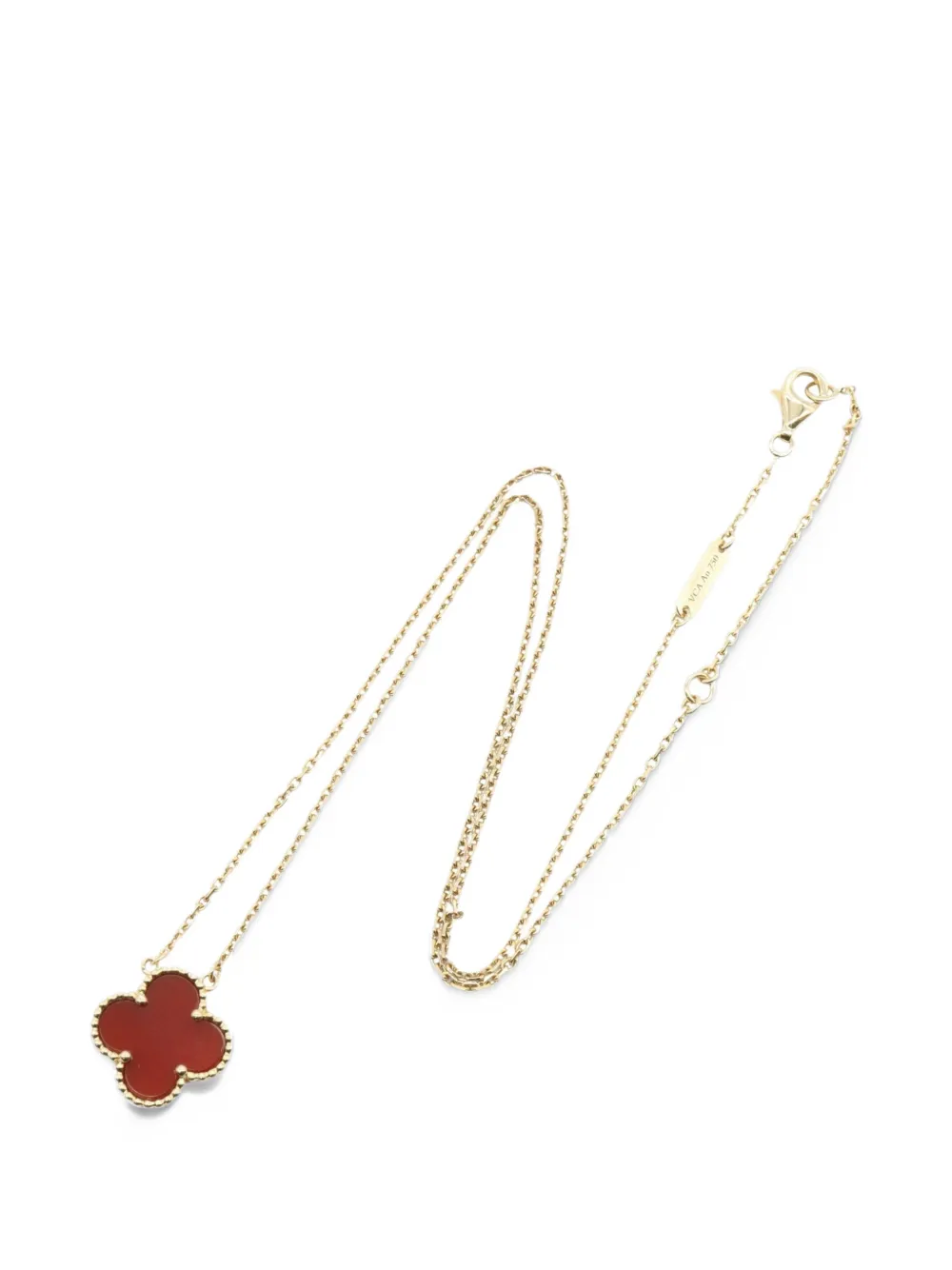 Van Cleef & Arpels Pre-Owned 2010s Vintage Alhambra carnelian necklace - Oro