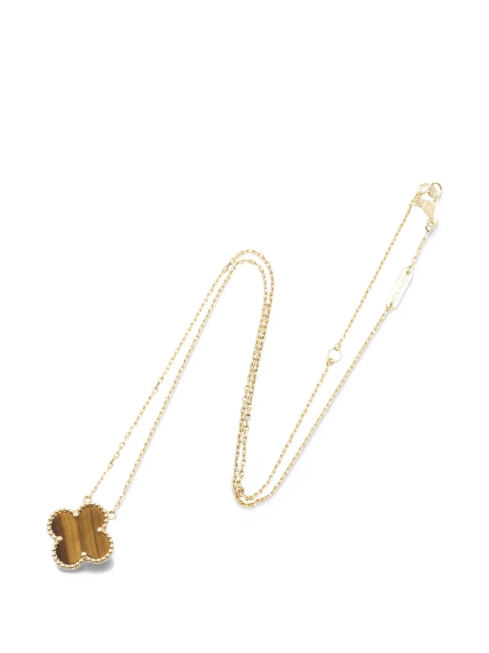 Van Cleef & Arpels Pre-Owned 2010s Vintage Alhambra tiger-eye necklace - Oro
