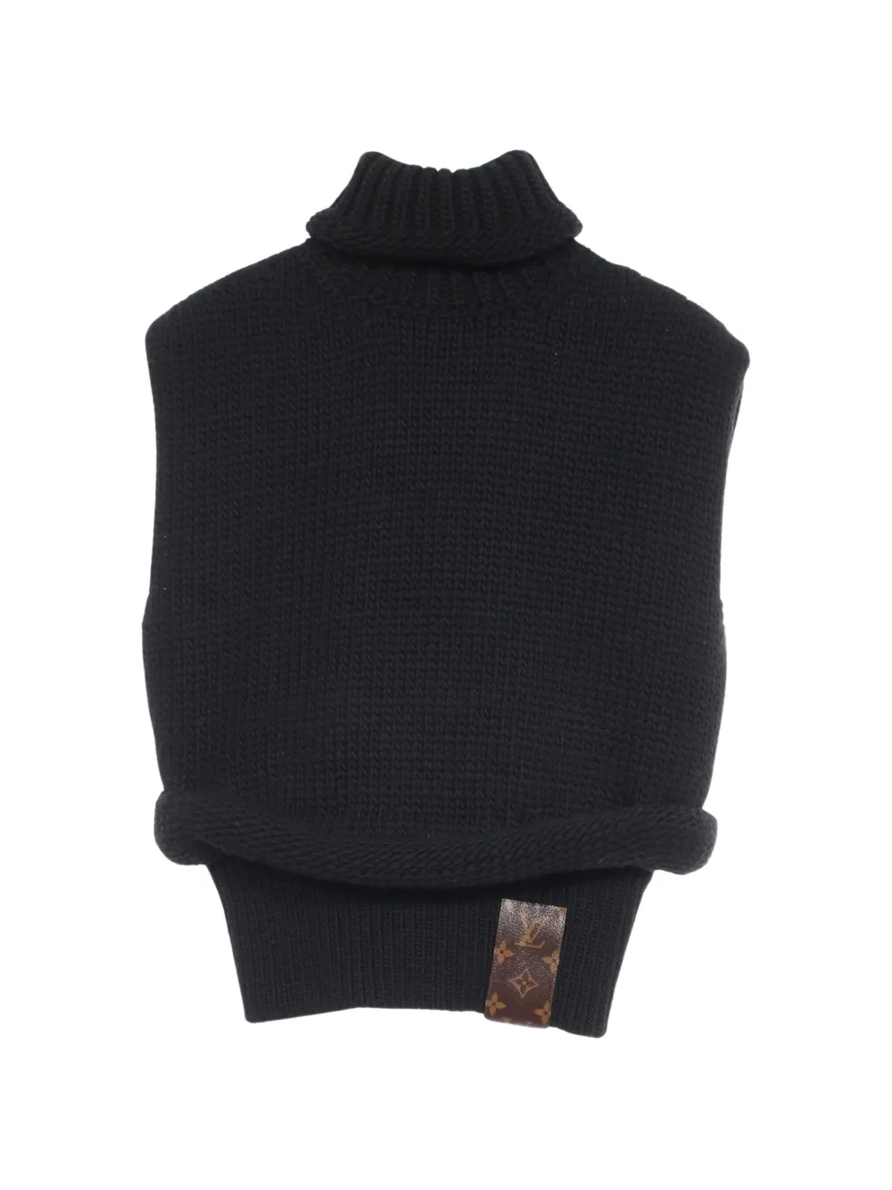 Louis Vuitton Pre-Owned 2010s Monogram-patch turtleneck top - Black