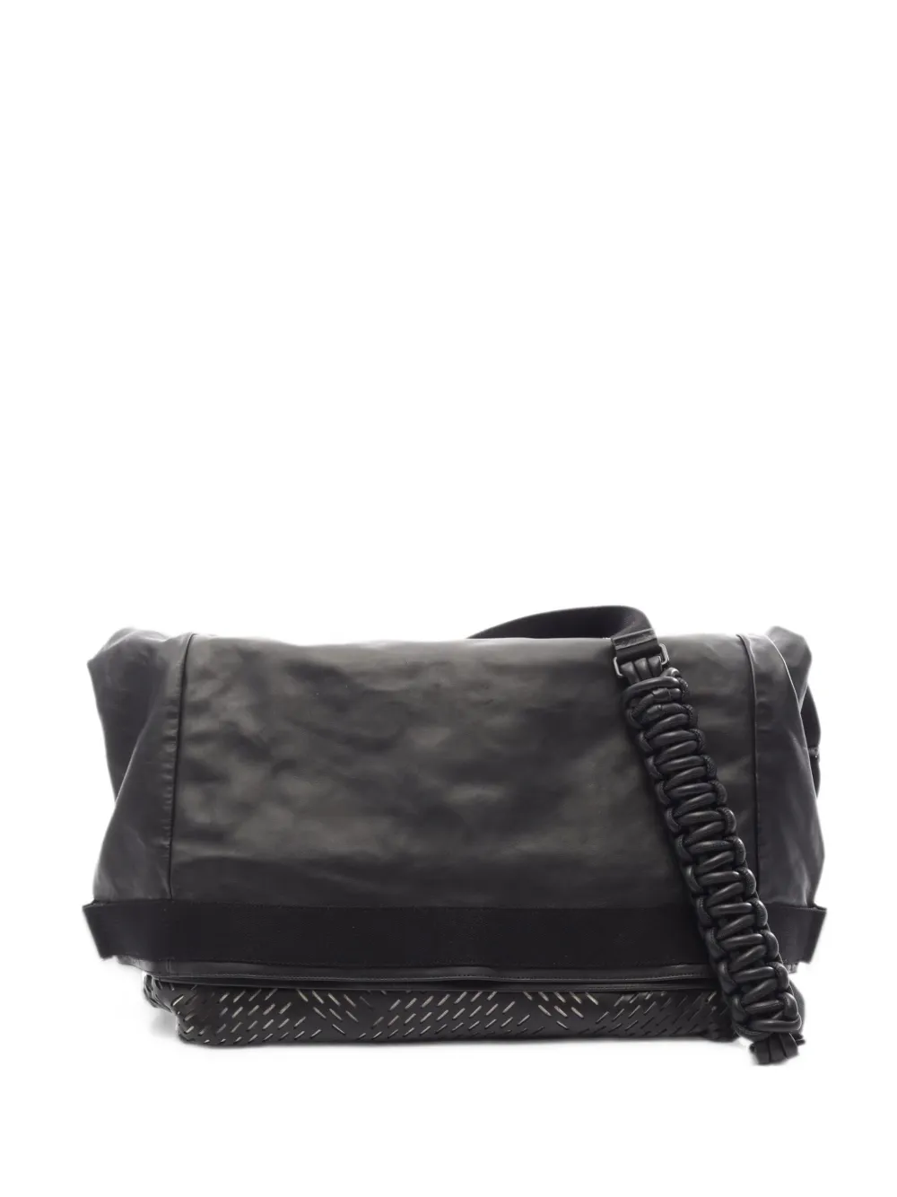 Bottega Veneta Pre-Owned 2010s perforated leather messenger bag - Nero