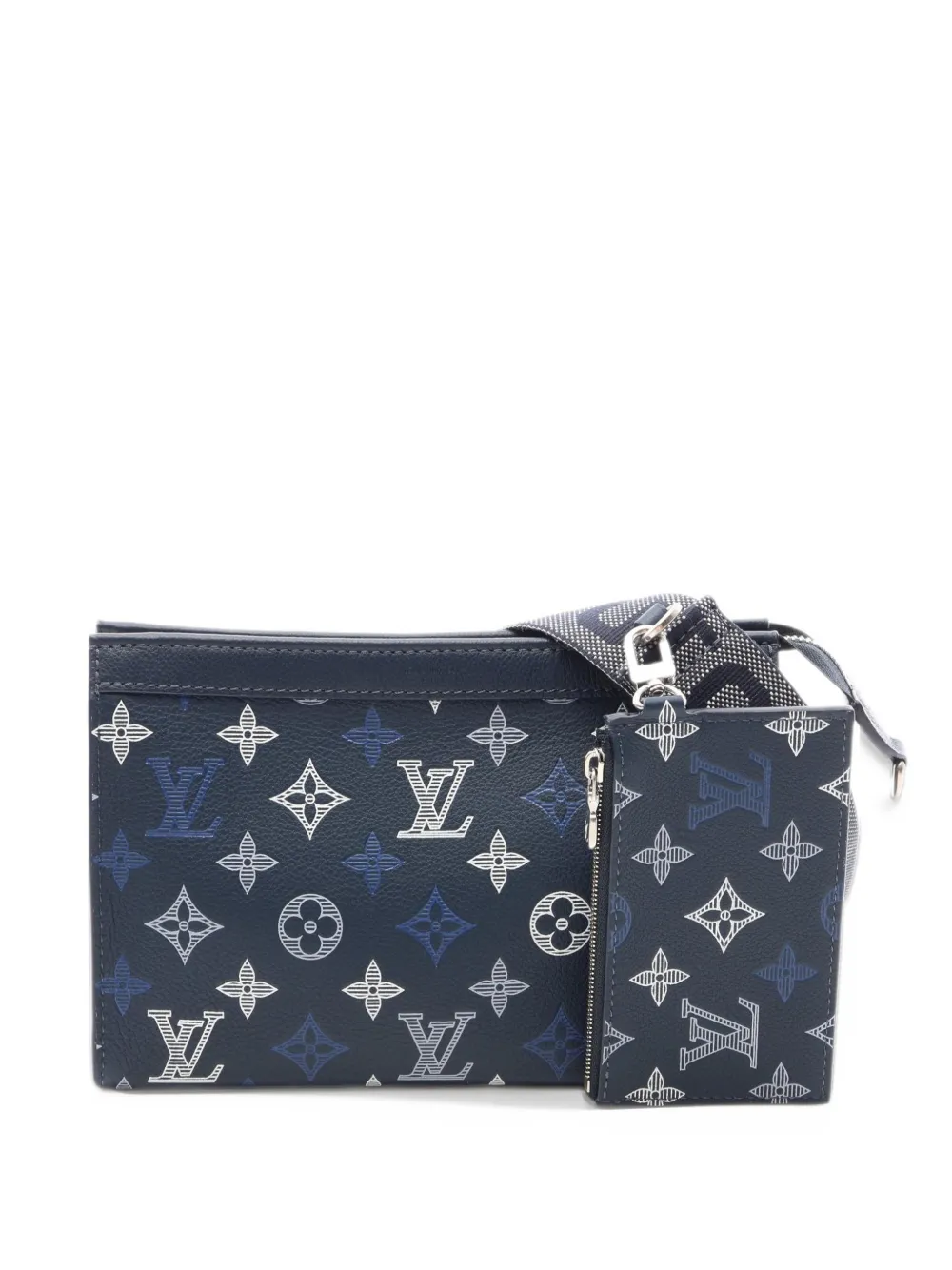 Louis Vuitton Pre-Owned 2021s Monogram Shadow Gaston shoulder bag - Blue