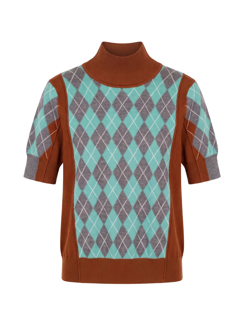 ZANKOV Melani Argyle-pattern short-sleeved sweater - Verde
