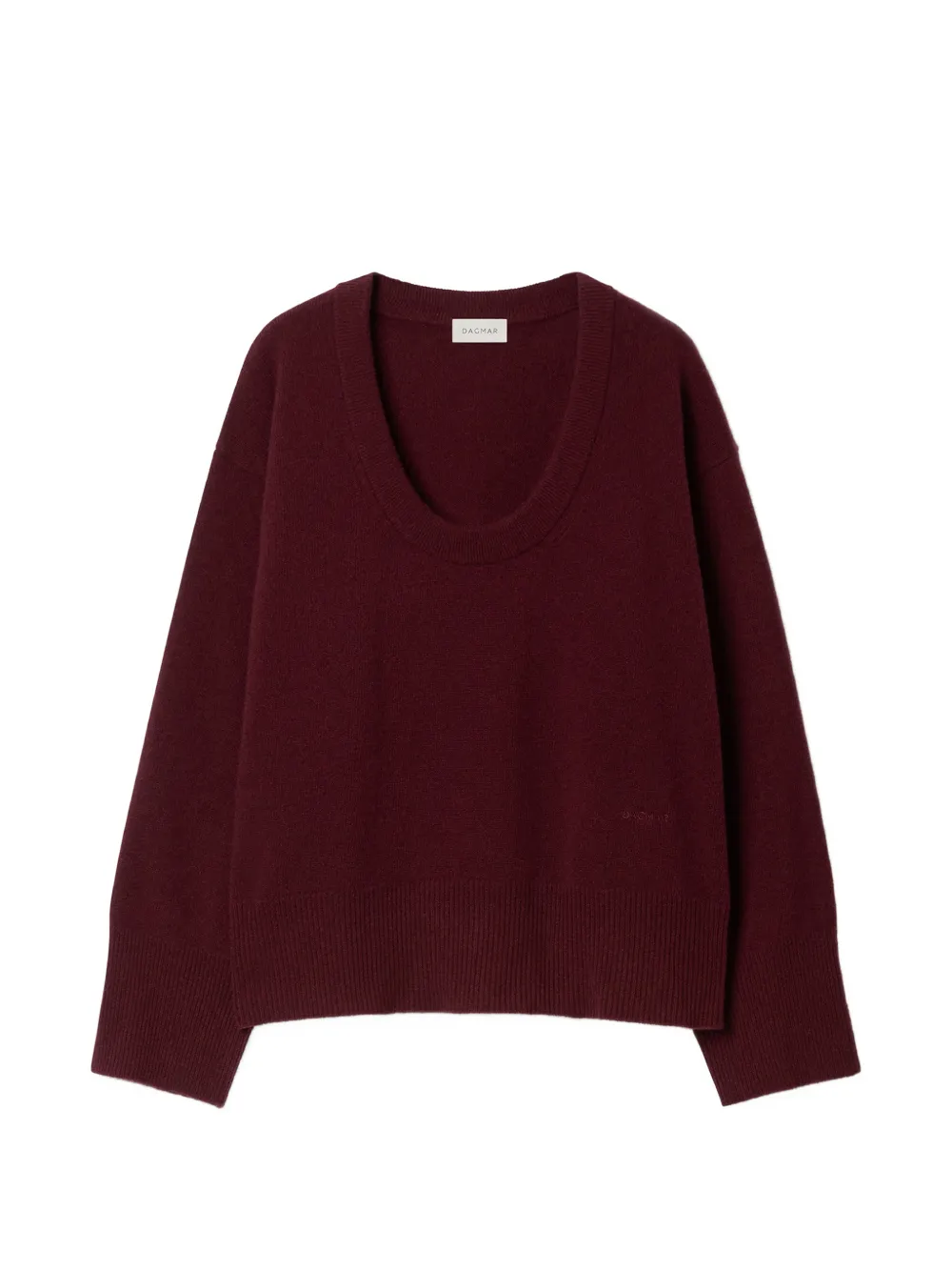 House Of Dagmar scoop-neck wool sweater Rood