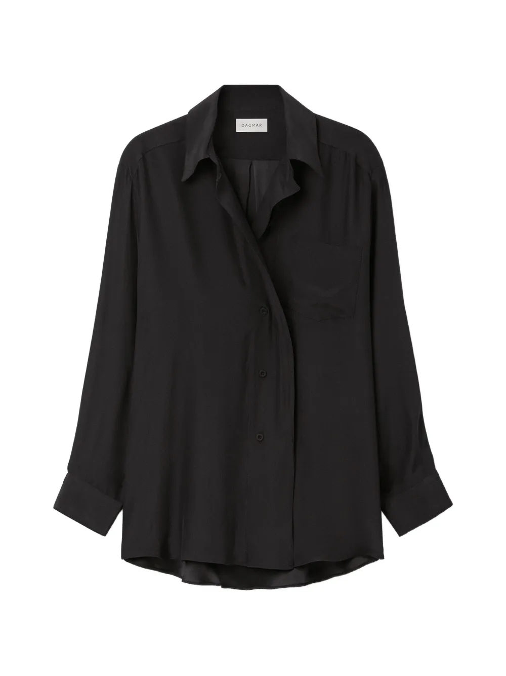 House Of Dagmar asymmetric silk shirt - Black