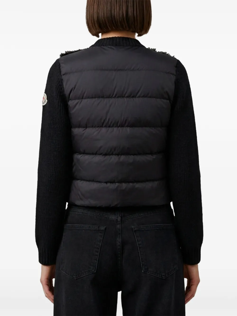 Moncler alpaca & wool blend padded cardigan Zwart