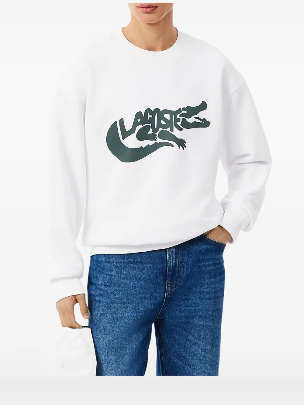 Lacoste logo-print sweatshirt Wit