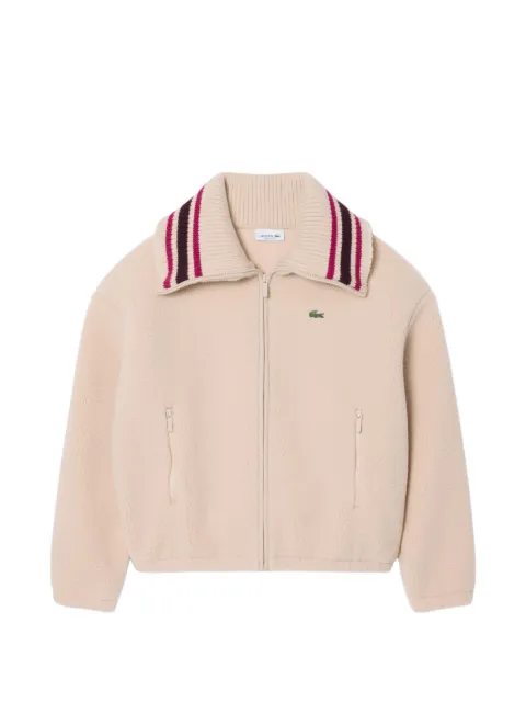 Lacoste striped-collar jacket