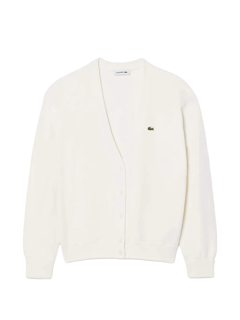 Lacoste moss-stitch V-neck cardigan - Bianco