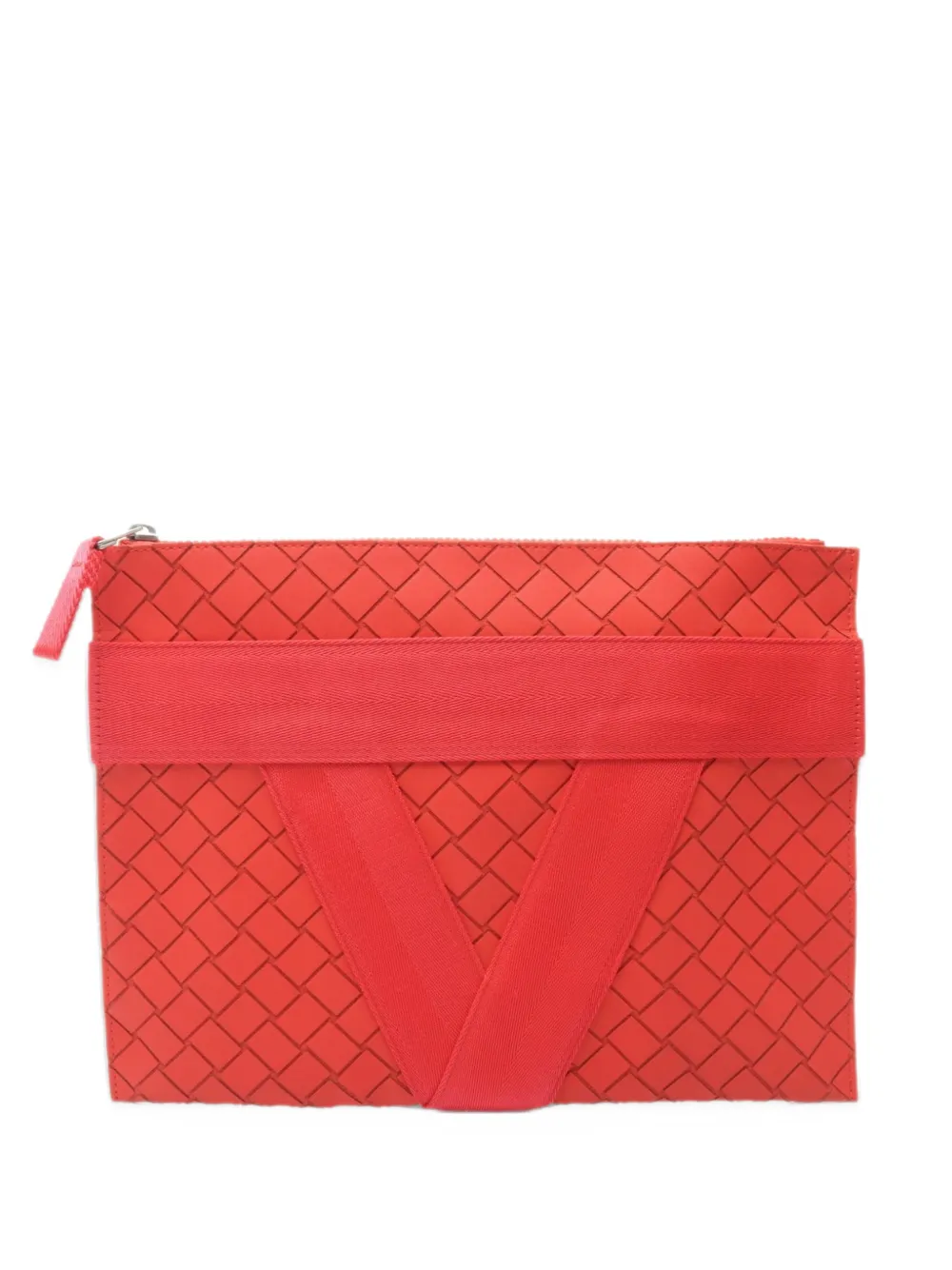 Bottega Veneta Pre-Owned 2000s Intrecciato V-motif clutch bag - Rosso