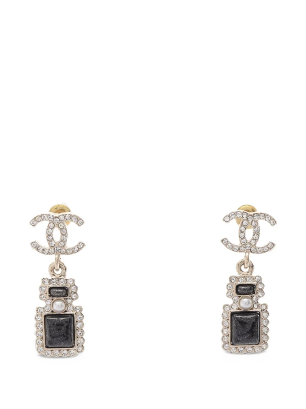 CHANEL Pre-Owned 2021 CC perfume bottle motif earrings - Oro