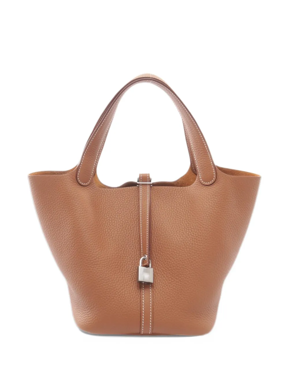 Hermès Pre-Owned 2025 MM Picotin Lock Clemence leather tote bag - Marrone