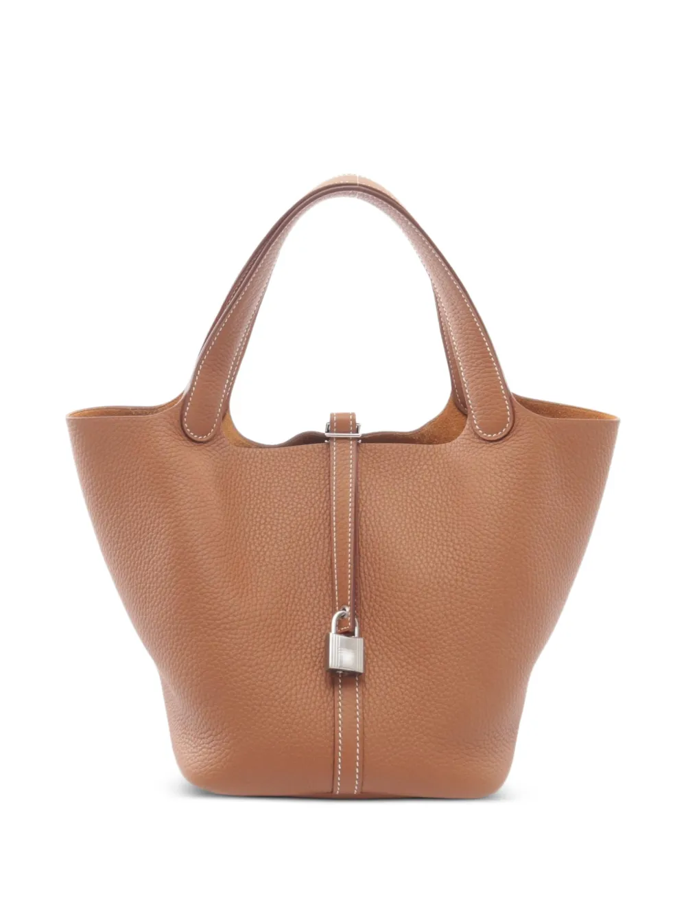 Hermès Pre-Owned 2025 MM Picotin Lock Clemence leather tote bag - Marrone