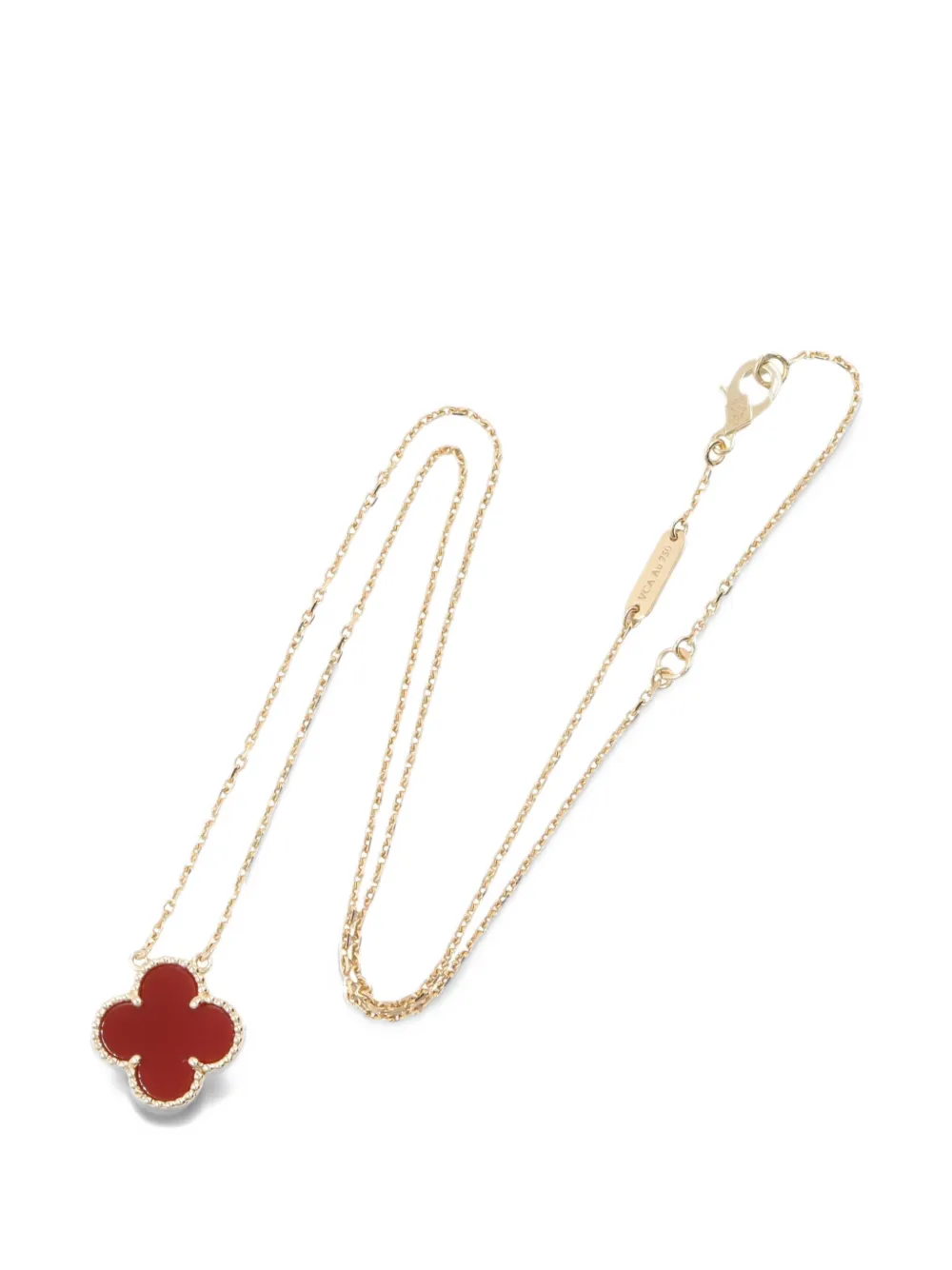 Van Cleef & Arpels Pre-Owned 2010s Vintage Alhambra carnelian necklace - Oro