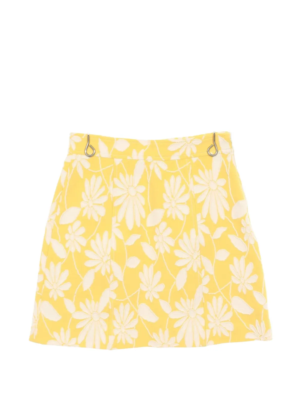 Miu Miu Pre-Owned 2010s floral-pattern jacquard mini skirt - Giallo
