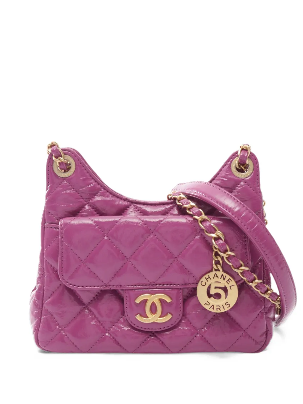 CHANEL Pre-Owned 2021s small Matelassé shoulder bag Paars