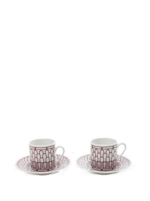 Hermès Pre-Owned 2020s H-Deco cups and saucers (set of two)