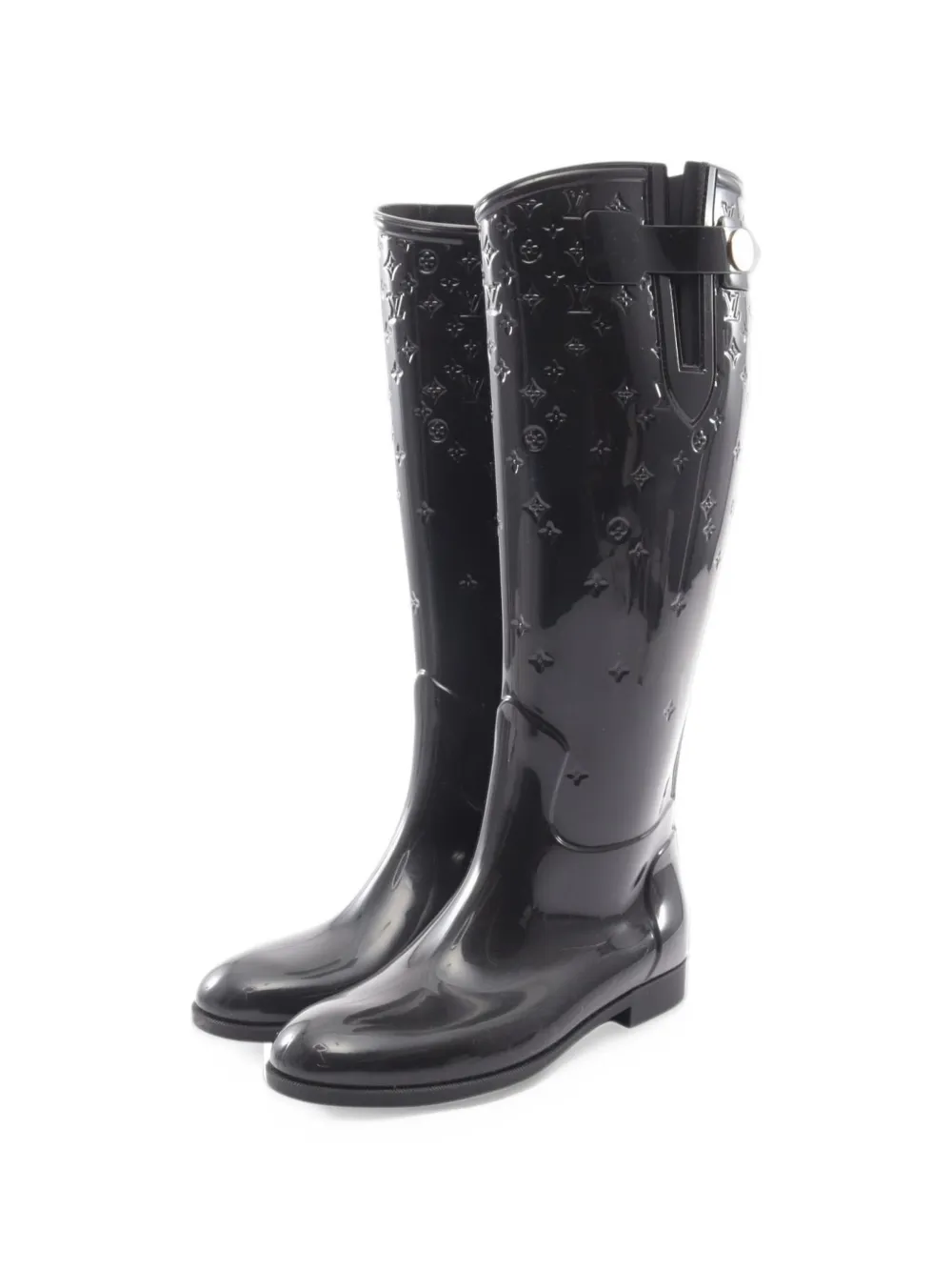 Louis Vuitton Pre-Owned 2015 Drops Line Monogram rain boots - Black