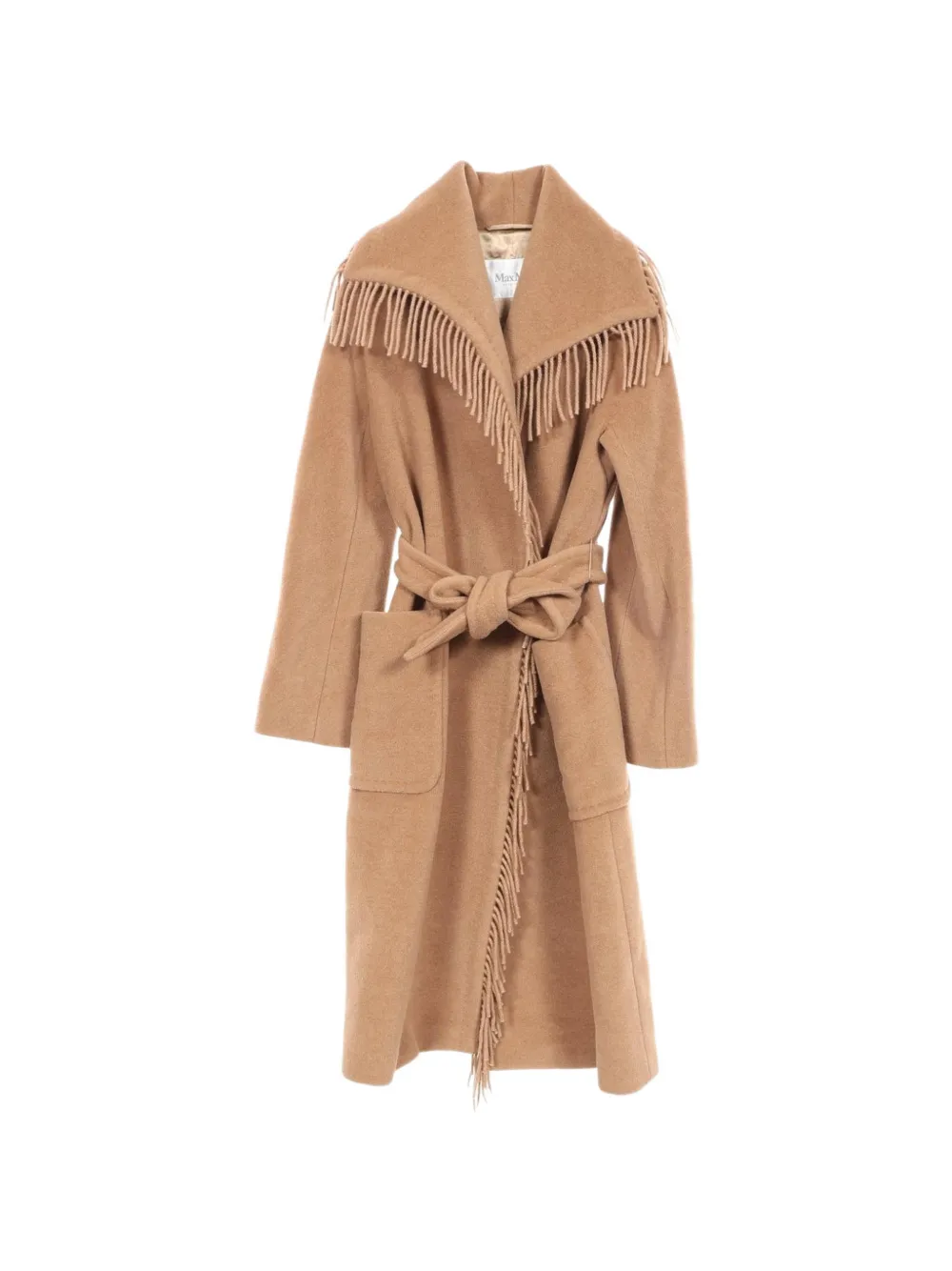 Max Mara 2010s fringed-detailing belted coat - Toni neutri