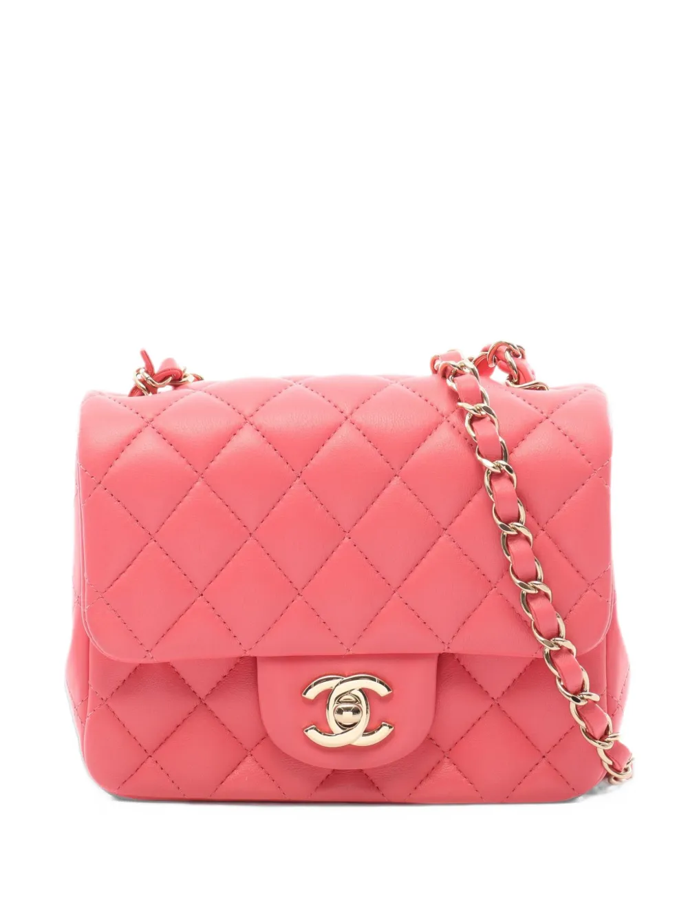 CHANEL Pre-Owned 2020-2021 Matelassé chain shoulder bag - Rosa