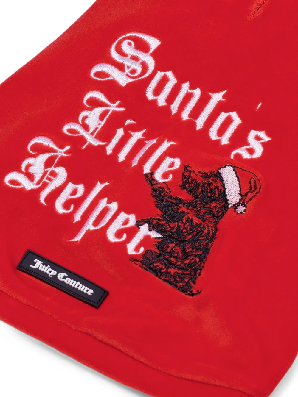 Juicy Couture Santa's Little Helper embroidered pet hoodie Rood