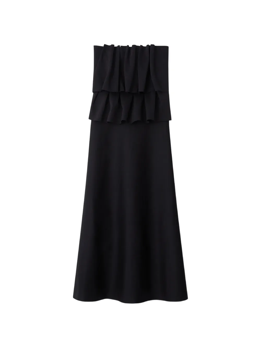 House Of Dagmar ruffled strapless midi dress - Nero