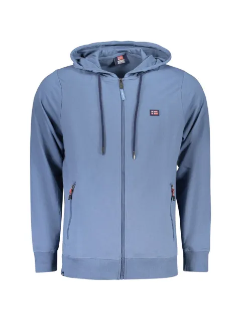 Norwegian Rain logo-appliqué zip-up cotton hoodie