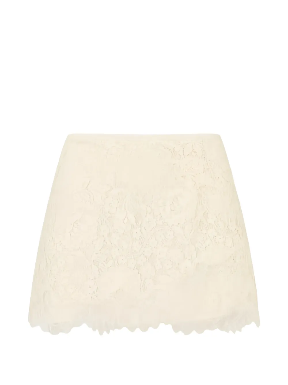 LoveShackFancy Solennea lace-embroidered short skirt - Tons neutres LoveShackFancy Solennea lace-embroidered short skirt - Tons neutres