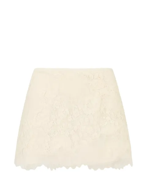 LoveShackFancy Solennea lace-embroidered short skirt