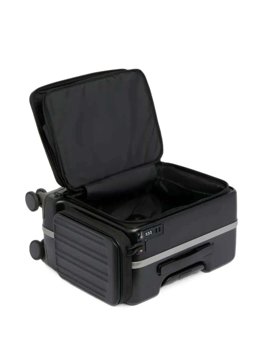 PIQUADRO ridged hard-shell suitcase Zwart