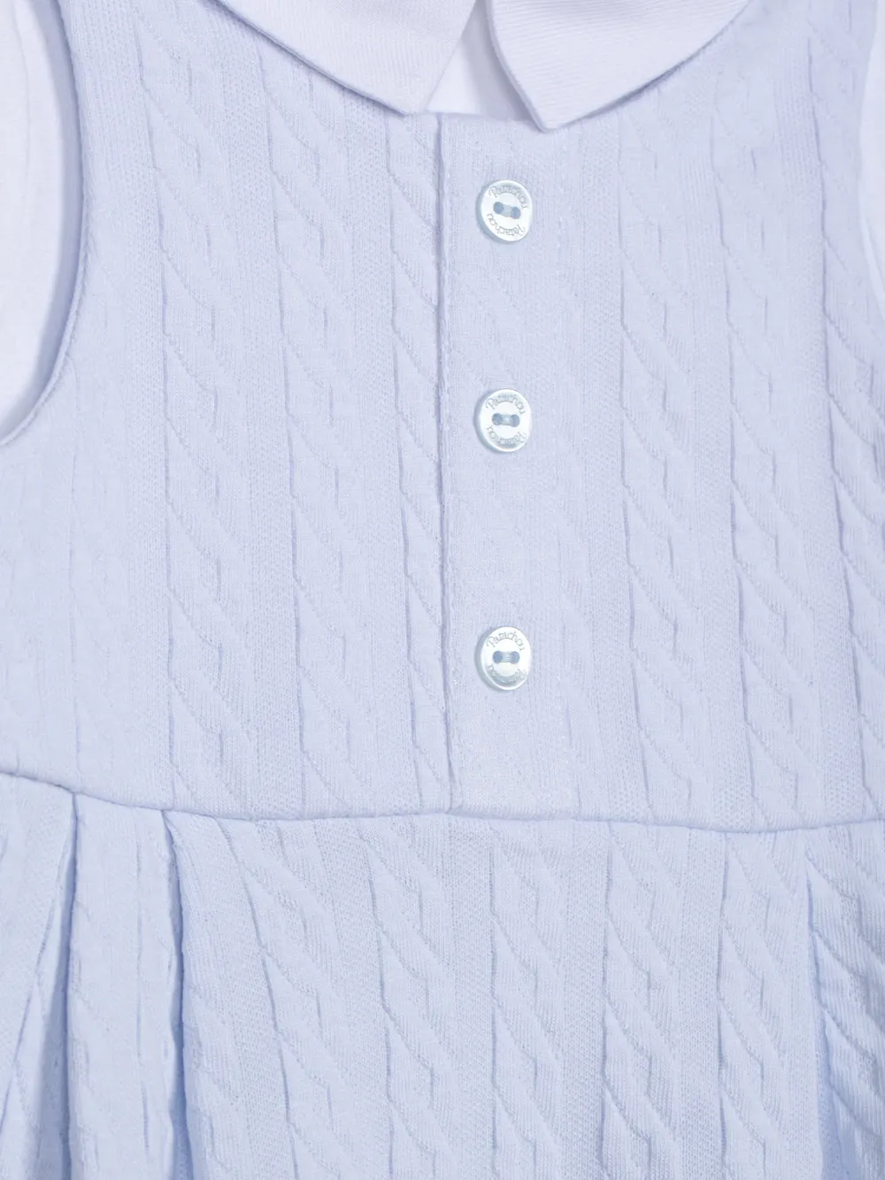 Patachou cable-knit layered-effect romper Blauw