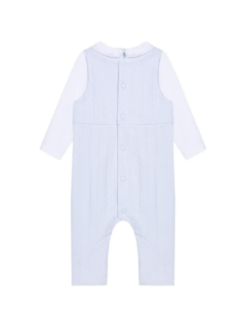Patachou cable-knit layered-effect romper Blauw