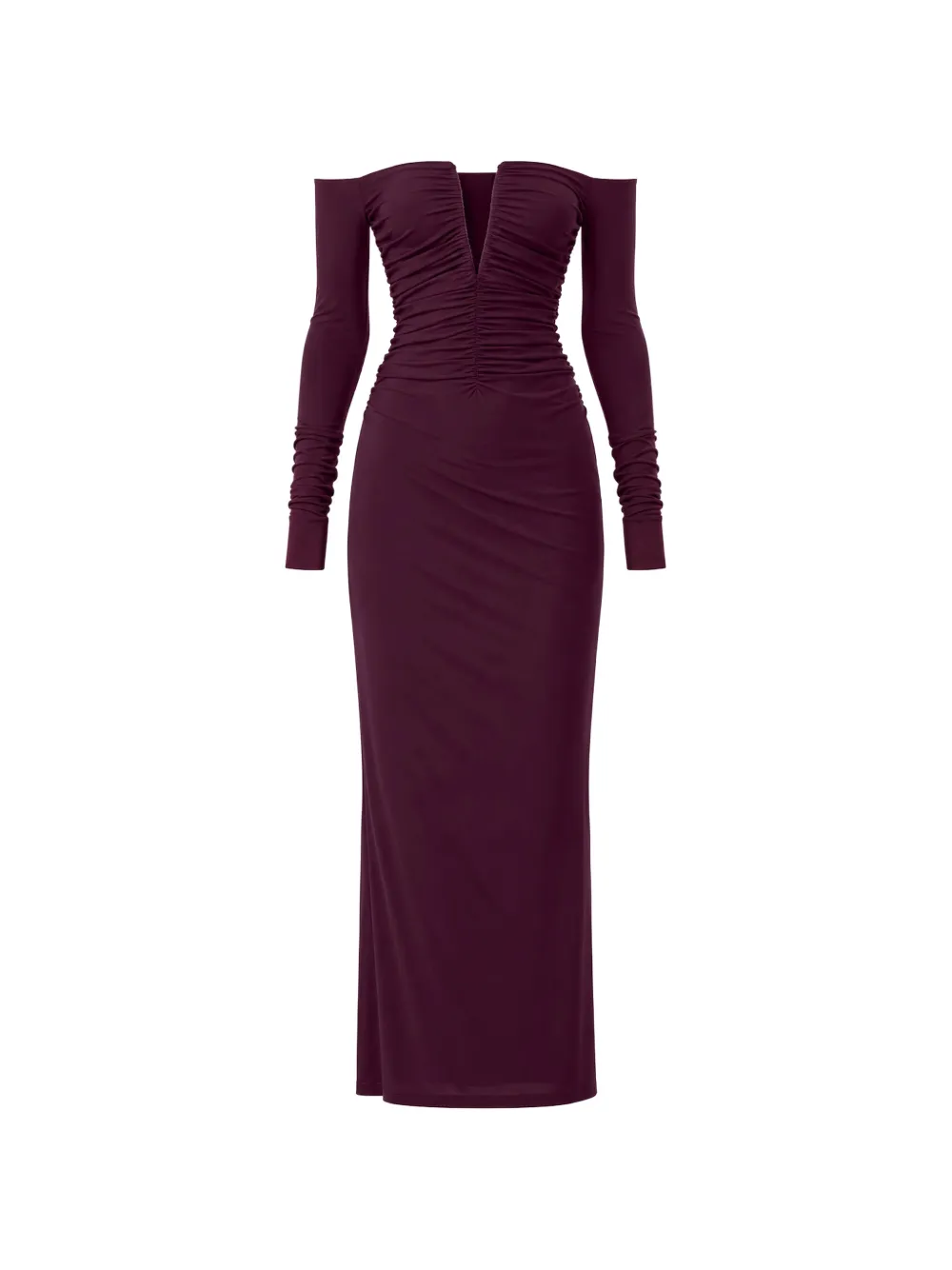 Amazuìn Noemi ruched off-shoulder maxi dress Paars