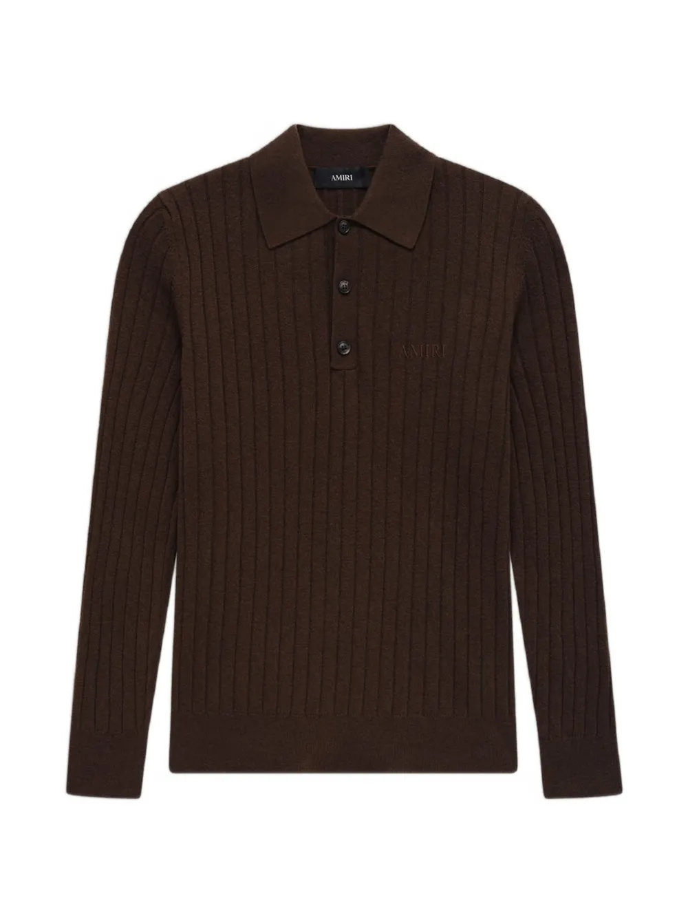 AMIRI soft-rib knit polo shirt Bruin