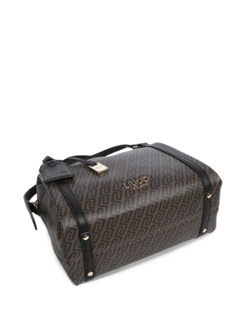LIU JO monogram-print logo-plaque tote bag Bruin