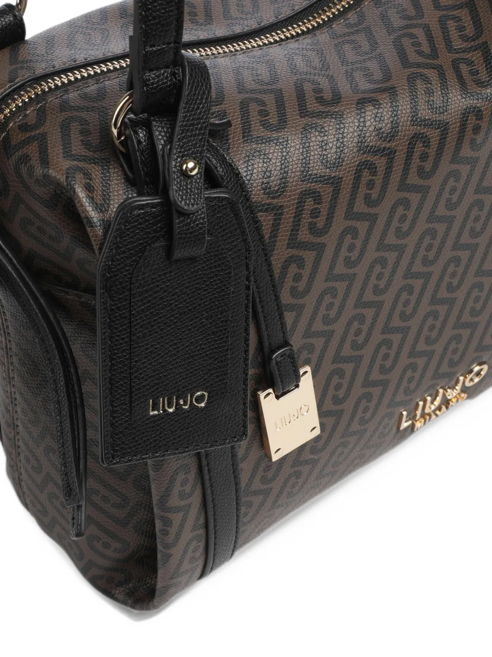 LIU JO monogram-print logo-plaque tote bag Bruin