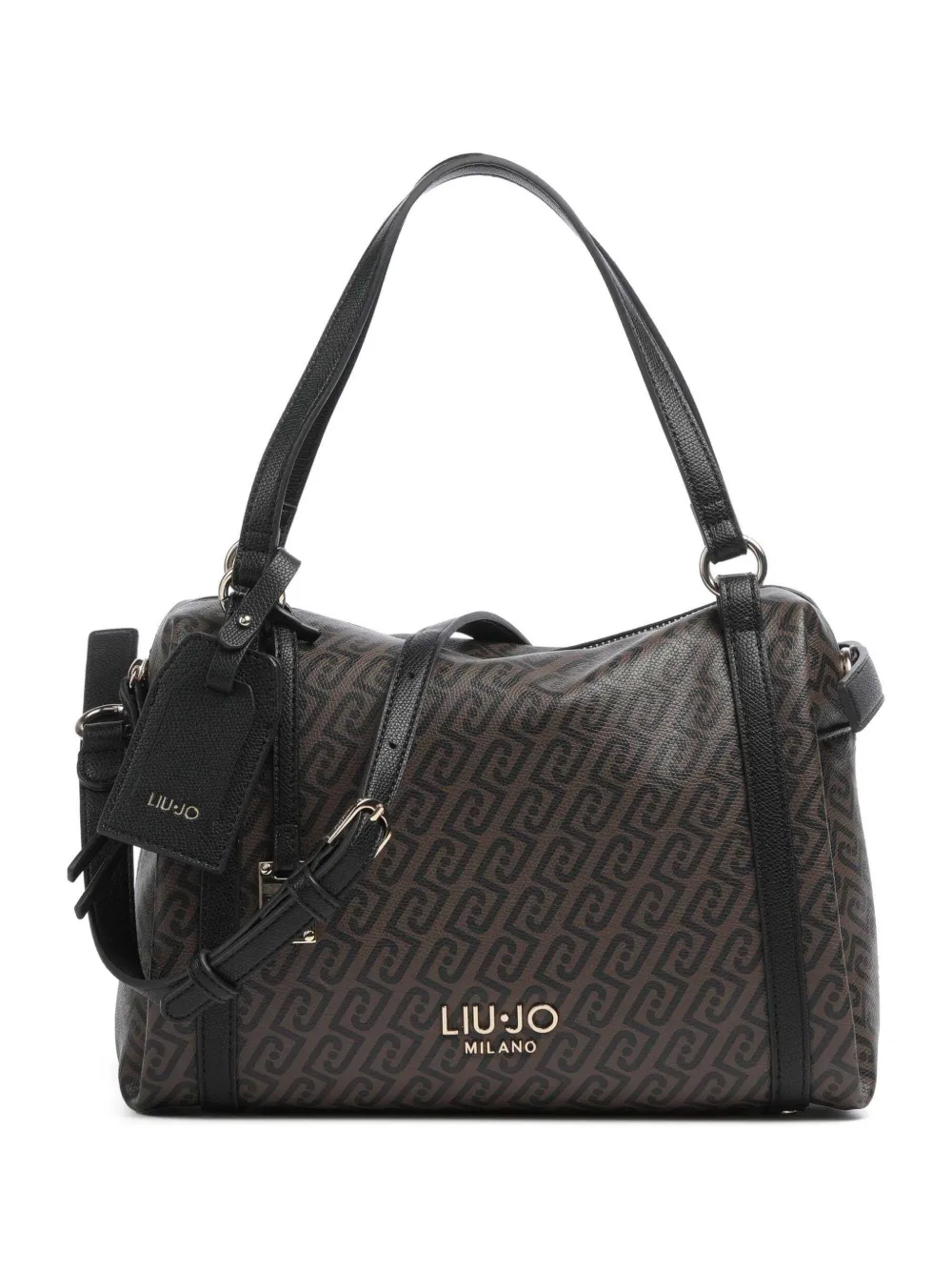 LIU JO monogram-print logo-plaque tote bag Bruin