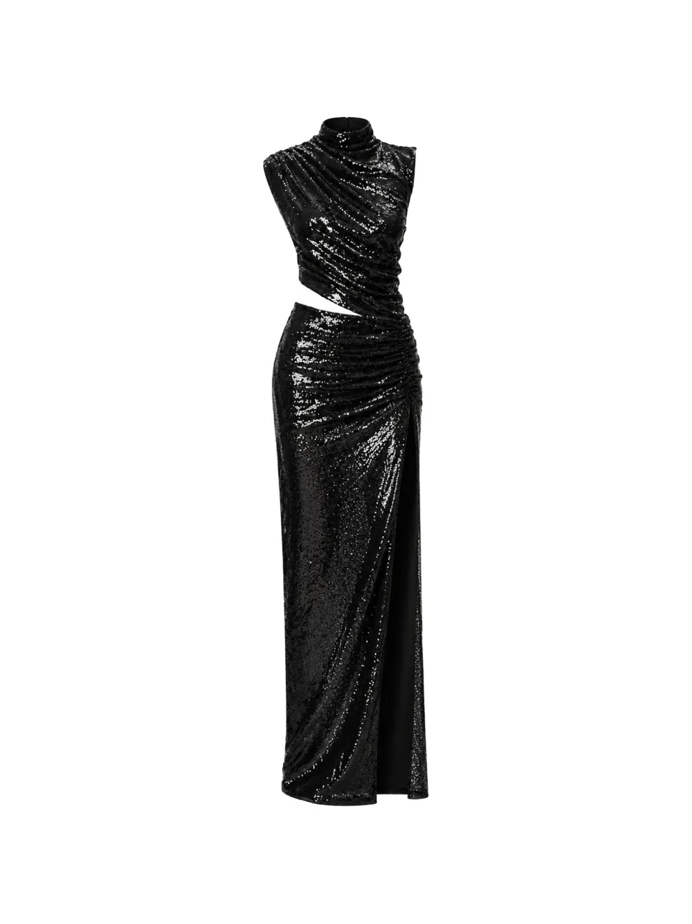 Amazuìn Leo Sequins embellished cut-out maxi dress Zwart