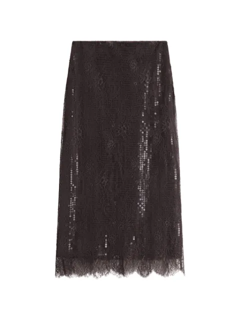 A.L.C. Ava sequin-embellished lace midi skirt