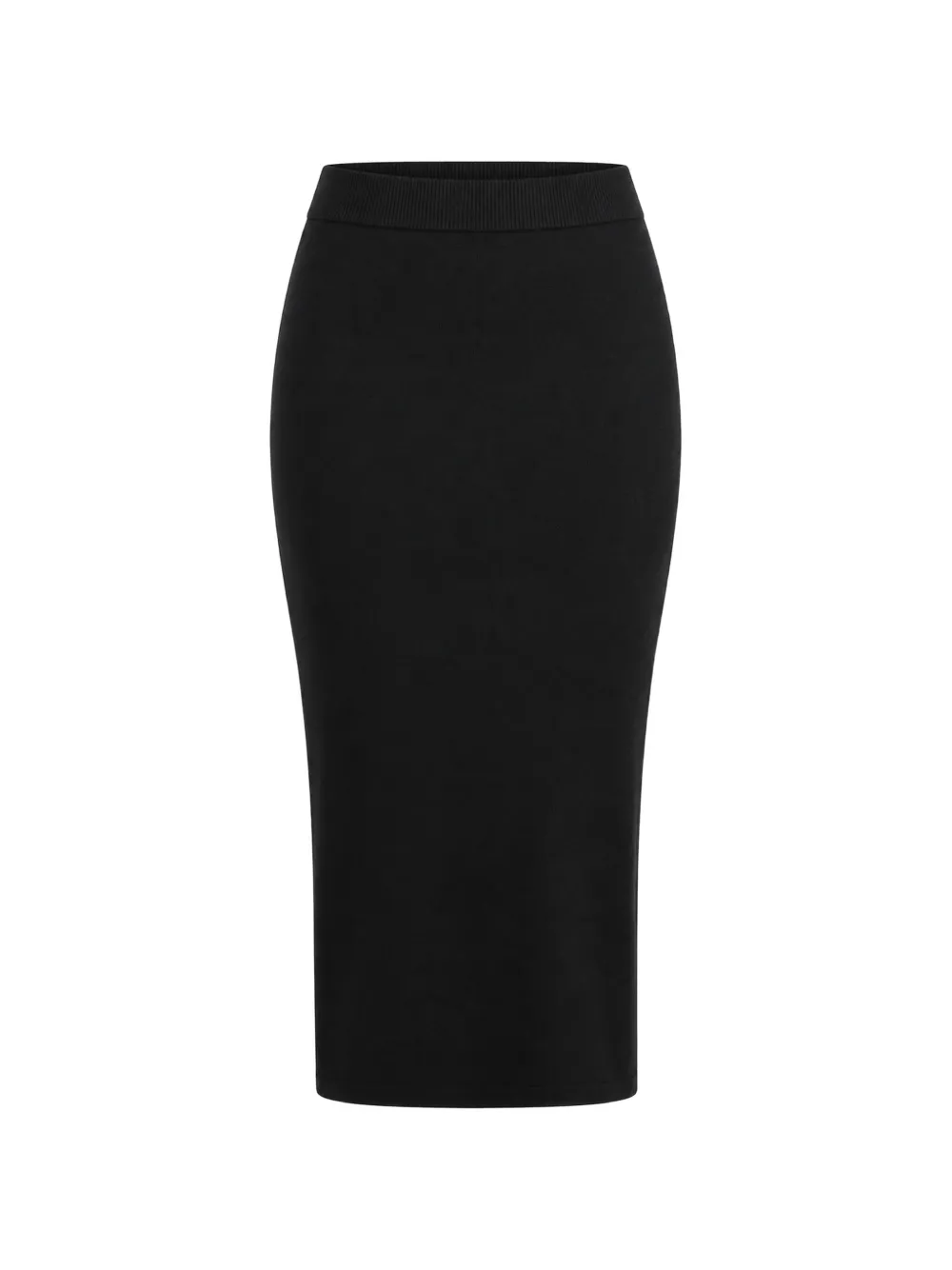 kaos ribbed-waistband knitted midi skirt - Nero
