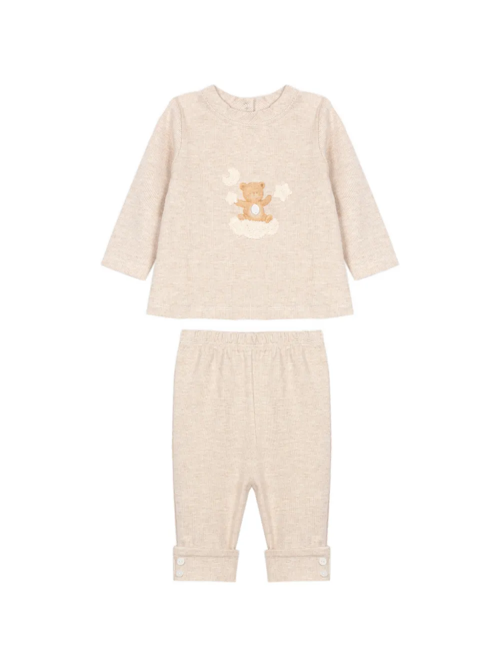 Patachou bear-motif ribbed tracksuit set - Toni neutri