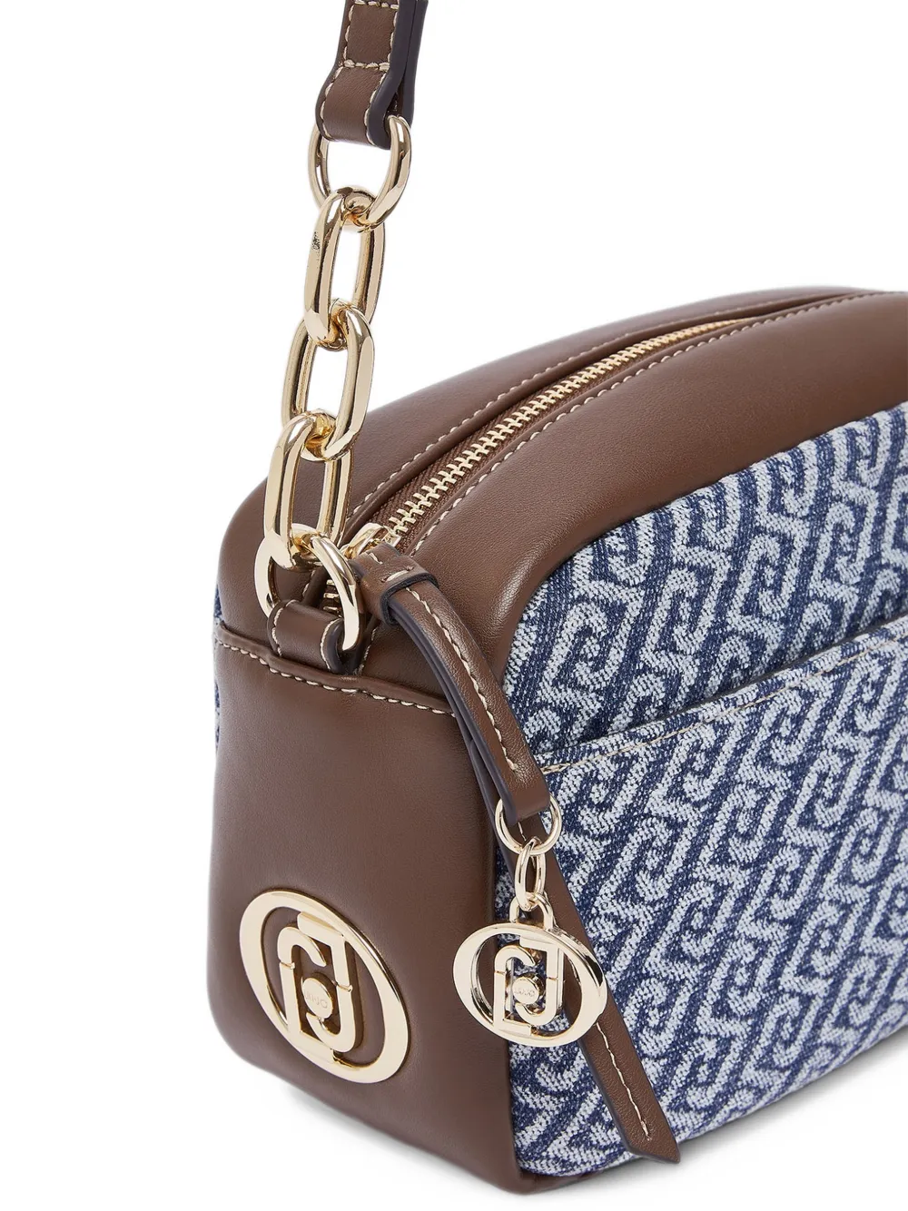 LIU JO medium crossbody bag denim-effect Bruin