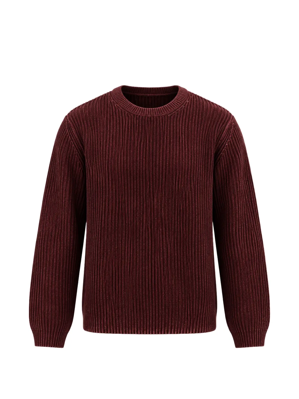 C.P. Company cotton chenille special-dyed crew-neck logo sweater Rood