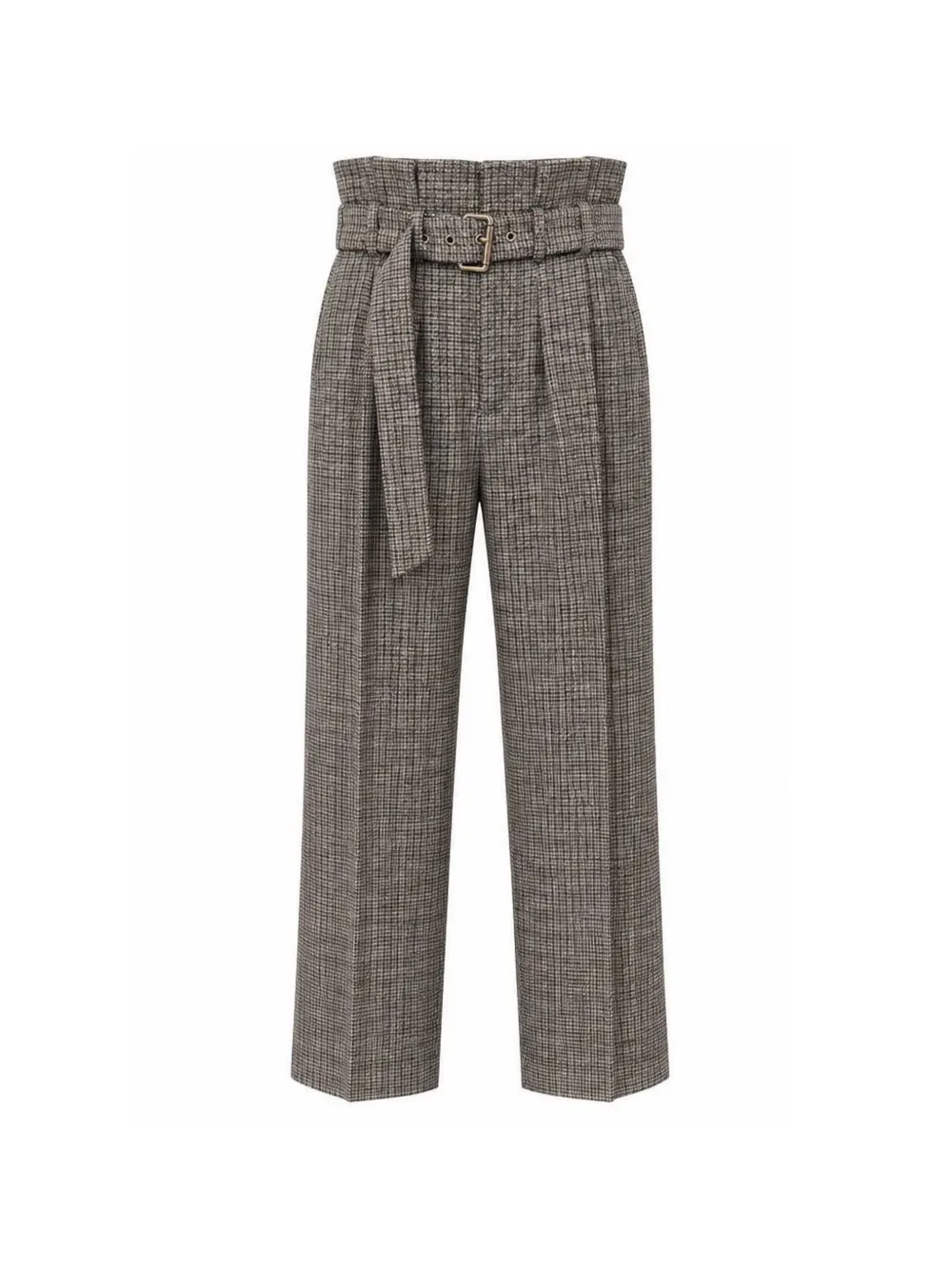 ETRO Wollen broek met pied-de-poule print Bruin