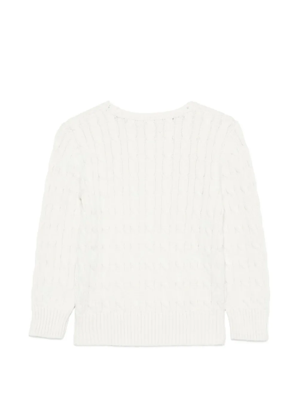 POLO RALPH LAUREN KIDS cable-Knit cotton jumper Wit