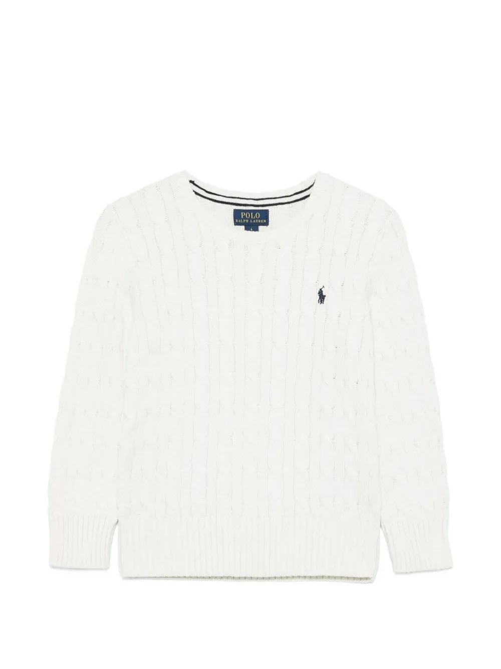 POLO RALPH LAUREN KIDS cable-Knit cotton jumper Wit