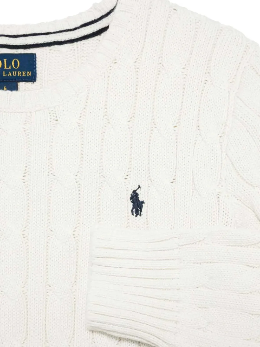 POLO RALPH LAUREN KIDS cable-Knit cotton jumper Wit