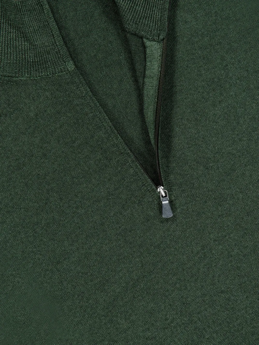 Gran Sasso quarter-zip wool sweater Groen