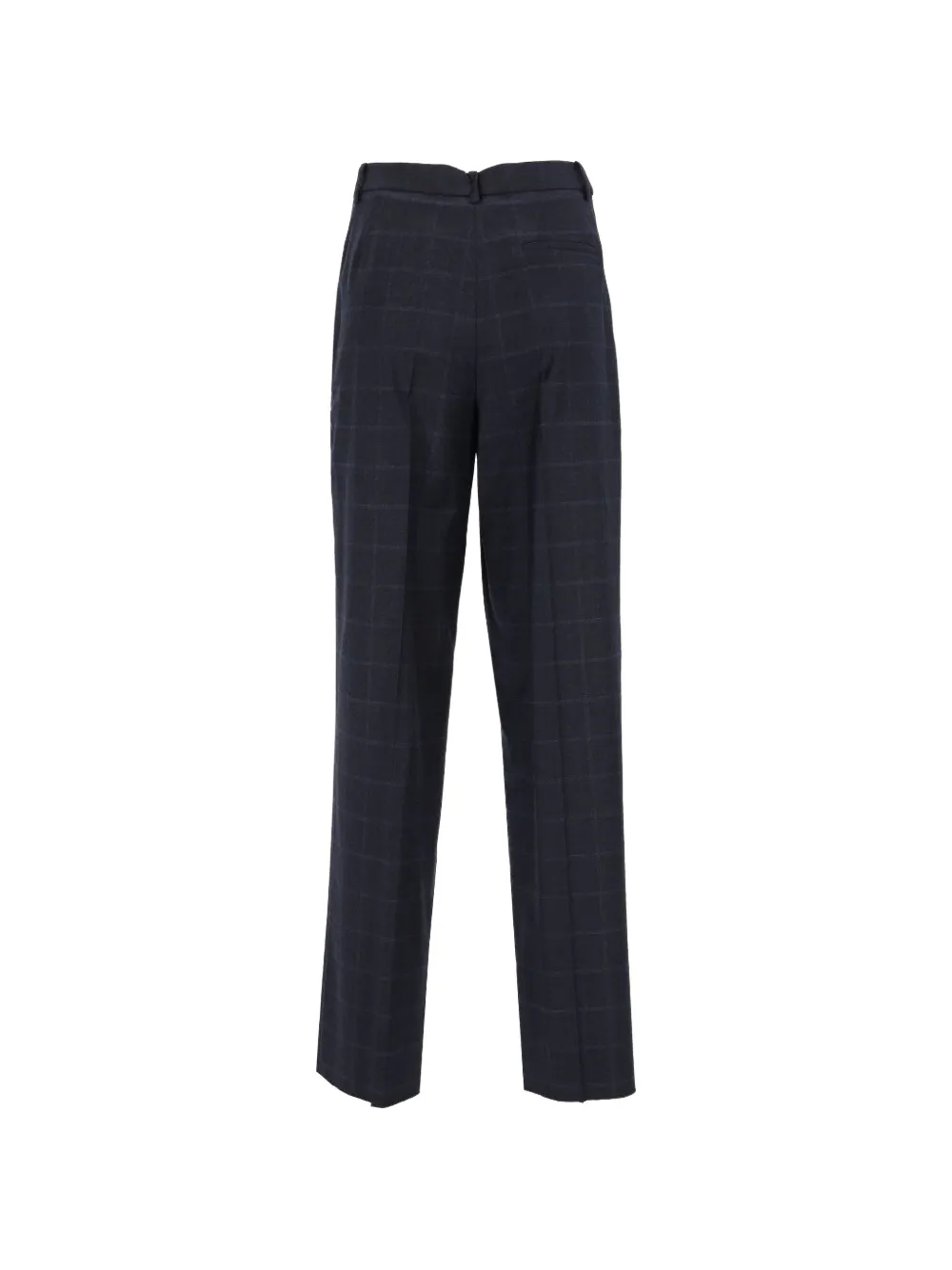 Emporio Armani Geruite broek met stretch-scheerwol en plooien aan de voorkant Blauw