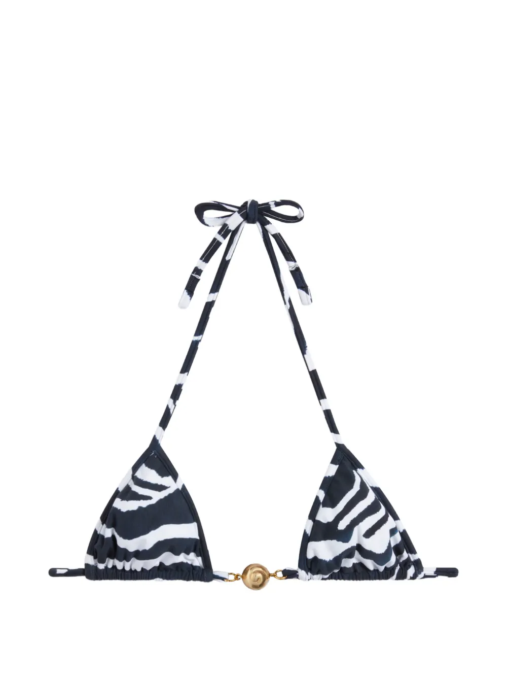 Reina Olga Splash zebra-print bikini top - Nero